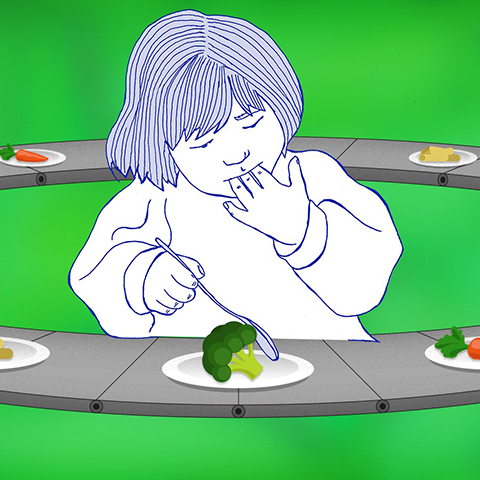 Child Tasting Broccoli 