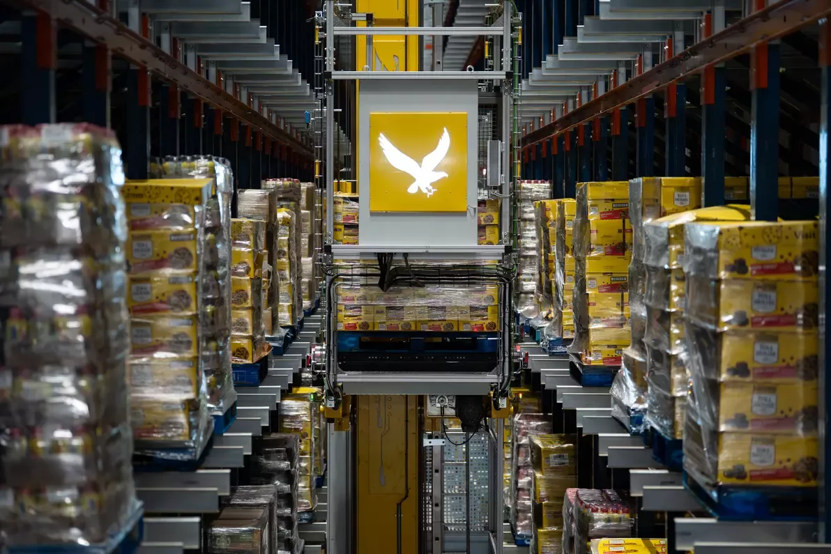 Pallets inside distribution center
