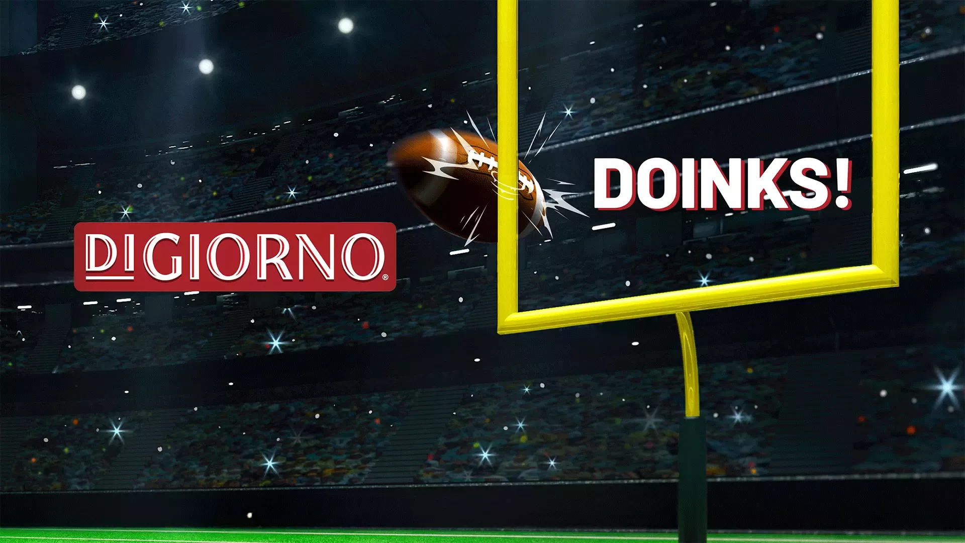 football goal posts and football bouncing off