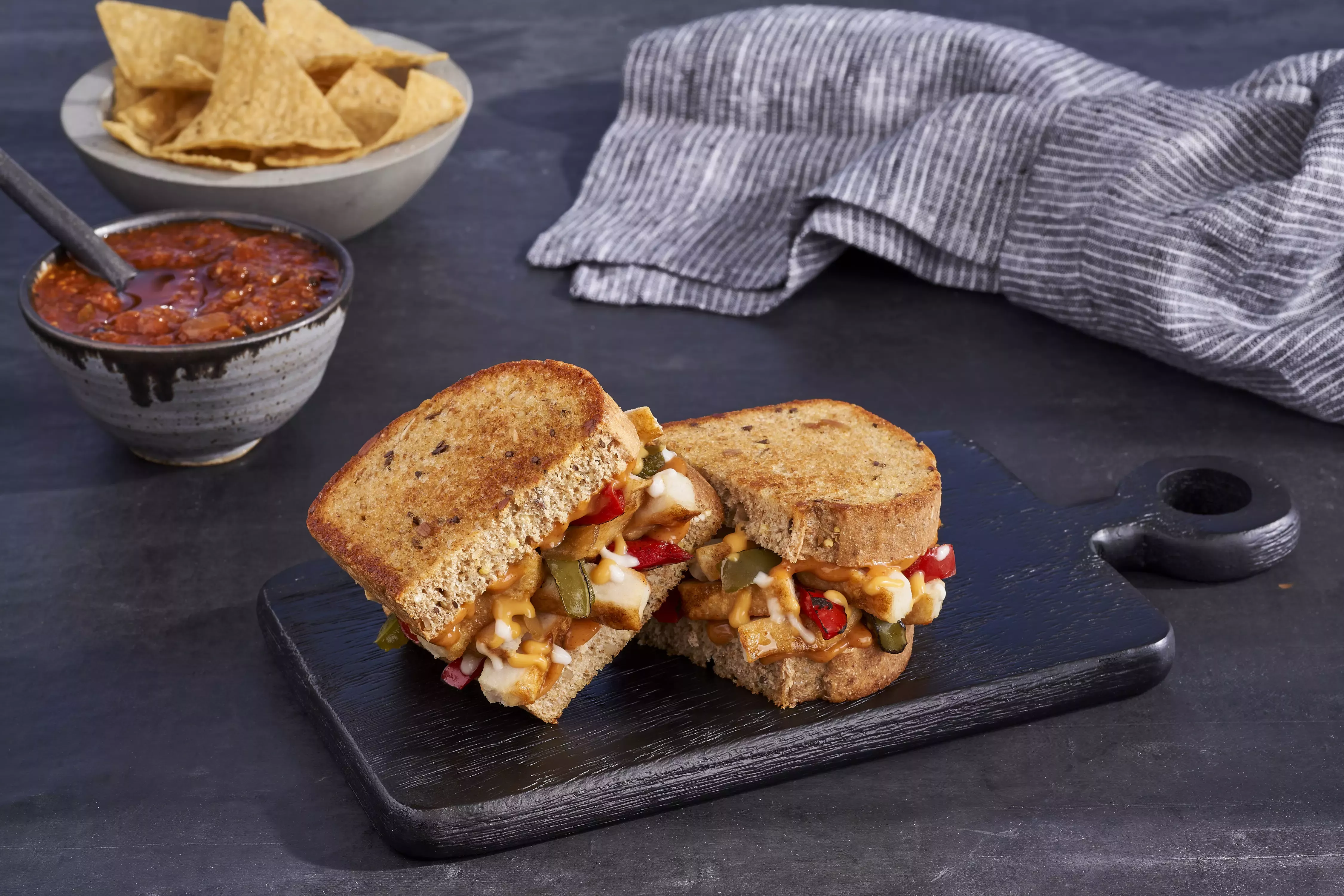 Southwest Chicken Fajita Sandwich on plate