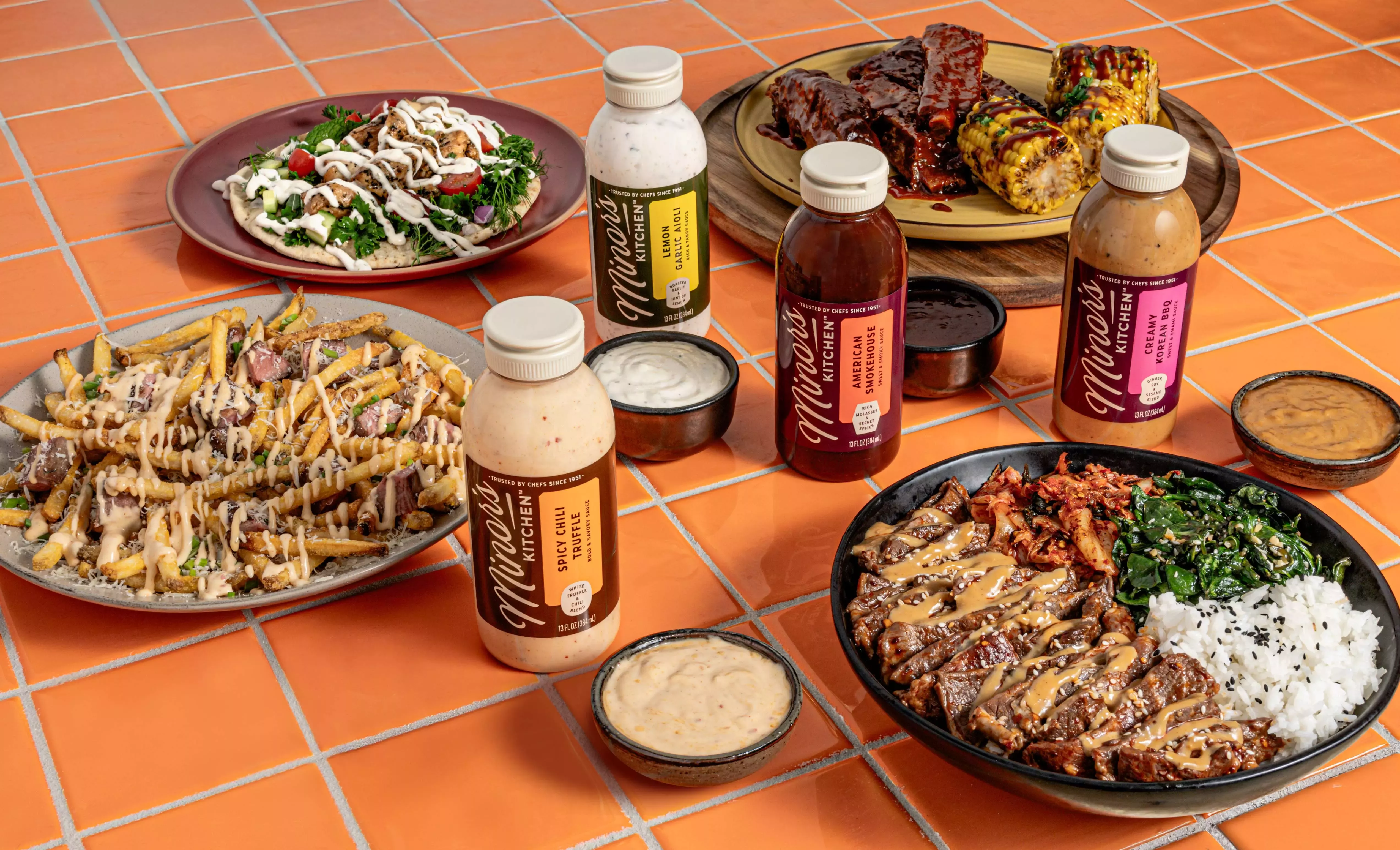 Minor's sauces on table