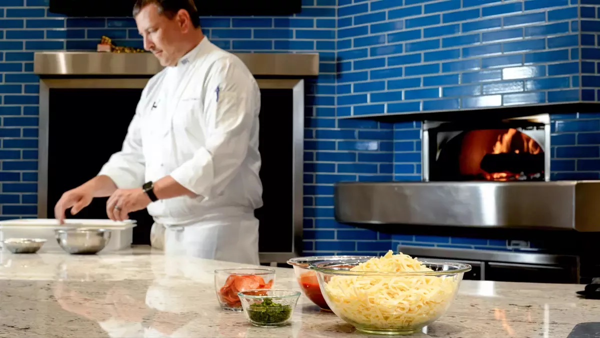 Chef preparing ingredients