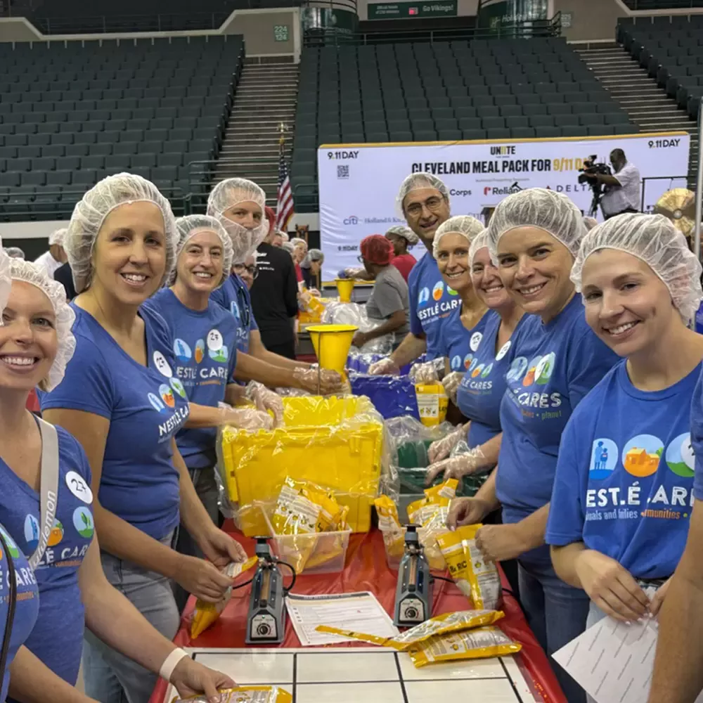 Employees volunteering